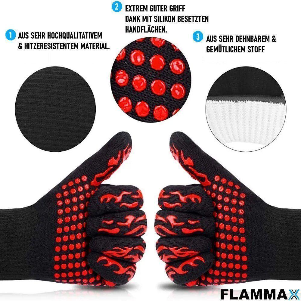 FLAMMAX Grillhandschuhe Backhandschuhe Ofenhandschuhe BBQ hitzebeständig 1paar