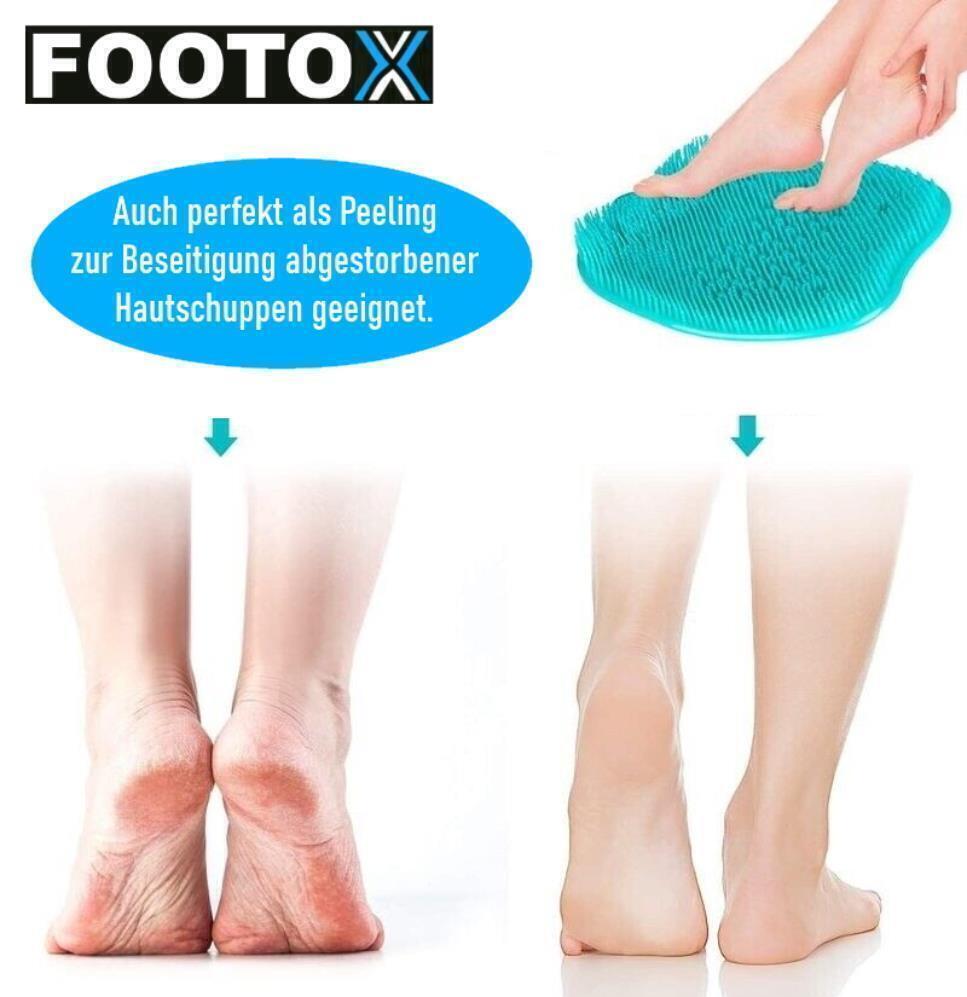 FOOTOX Silikon Fußbürste Fußwaschbürste Fußmassage Duschmatte Fuß Peeling Matte