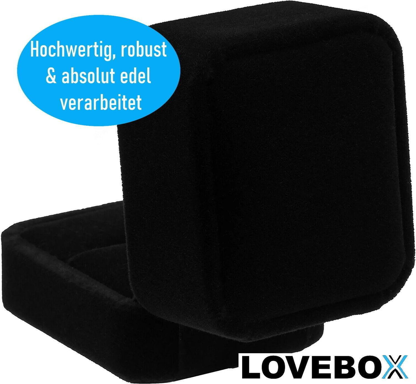 LOVEBOX Ringschatulle Ringbox Ringetui Samt Ringschachtel Schmuck Geschenkbox