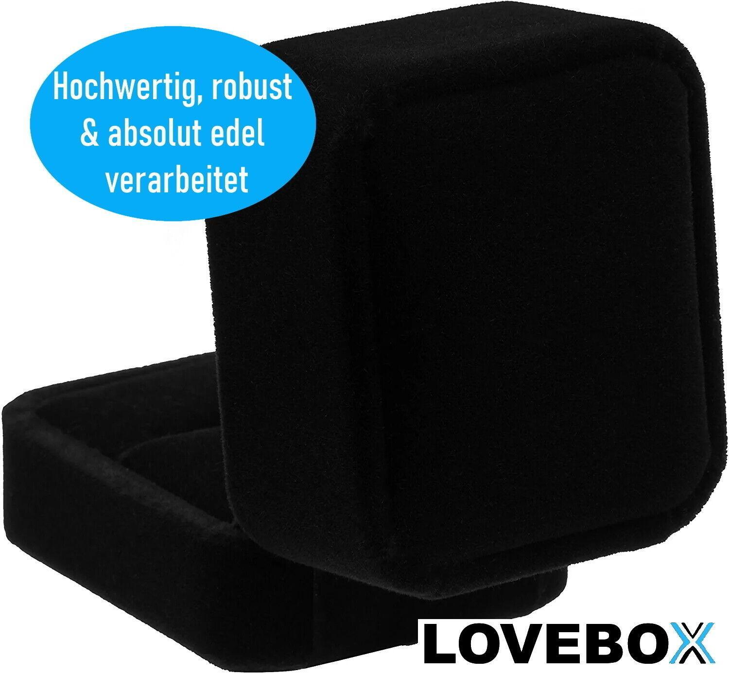 LOVEBOX Ringschatulle Ringbox Ringetui Samt Ringschachtel Schmuck Geschenkbox