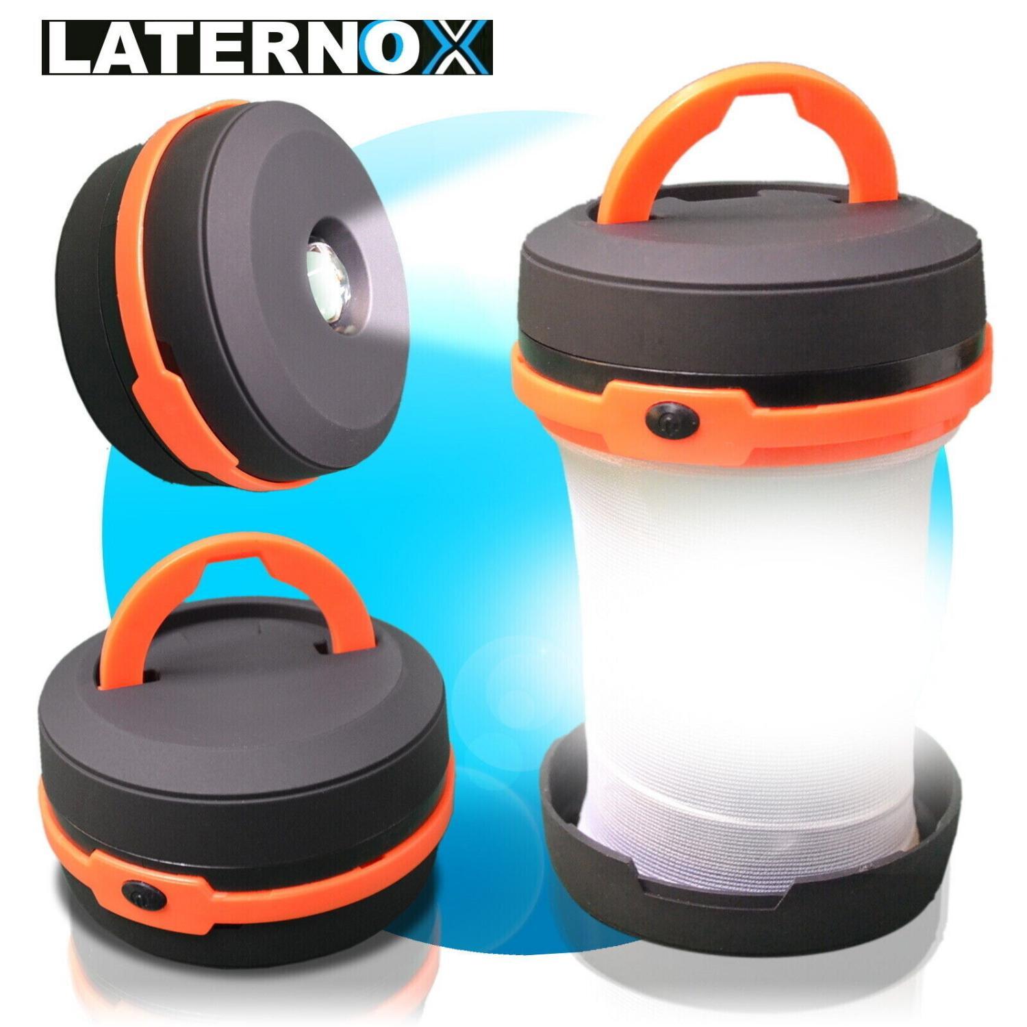 LATERNOX LED Camping Laterne Batterie Tischlampe Hängelampe Zeltlampe wetterfest