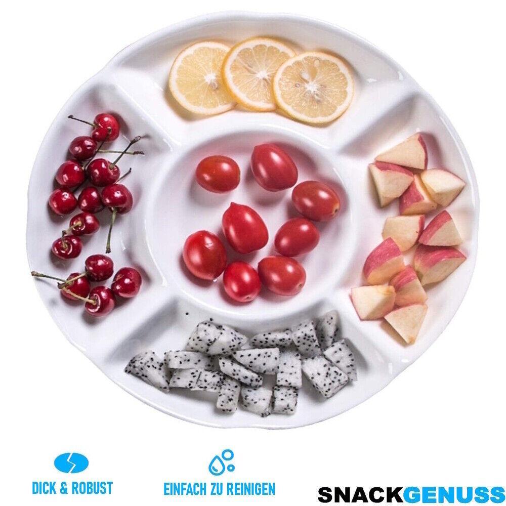 SNACKGENUSS Snackteller Snackschalen Serviertablett Snacktablett Dipschalen 2er