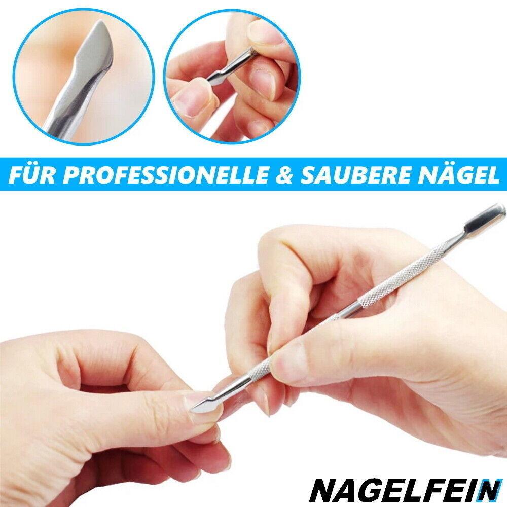 NAGELFEIN Edelstahl Nagelhautschieber Nagelreiniger Nagelhautentferner
