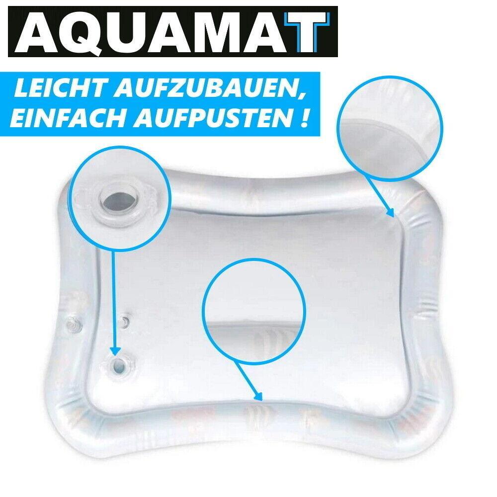 AQUAMAT Wasserspielmatte Aufblasbare Baby XXL Wassermatte mit Wassertierchen