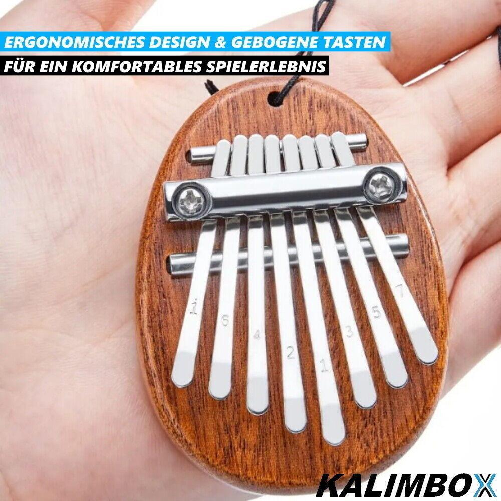 KALIMBOX Mini Daumenklavier Kalimba Musikinstrument Piano Mahagoni Echtholz