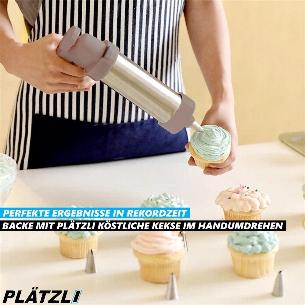 PLÄTZLI Gebäckpresse Kekspresse Gebäck Spritze Plätzchen Teig Backen Weihnachten