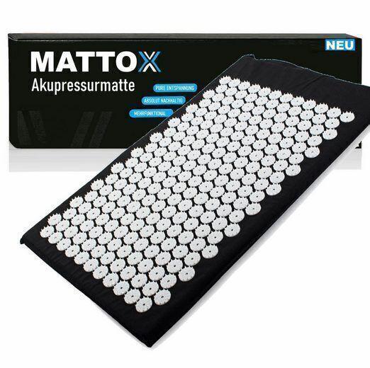 MATTOX Akupressurmatte Fakirmatte Nagelmatte Entspannung Yoga Matte Kissen 2in1