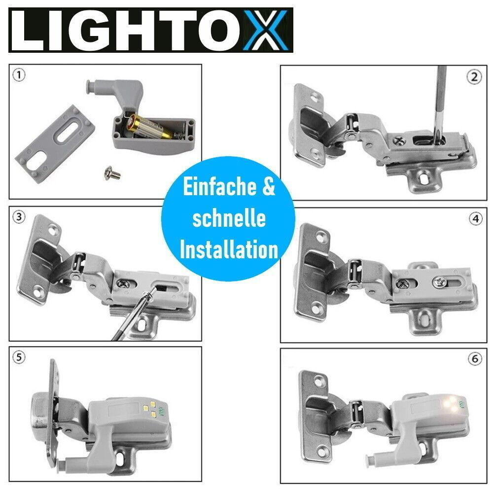 LIGHTOX  LED-Sensorlicht Set Schrankleuchte Schubladenleuchte Schrankbeleuchtung