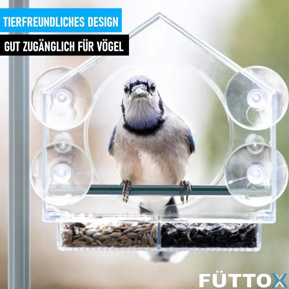 FÜTTOX Vogelhaus Vogelfutterhaus Vogelfutterspender Futterhaus Futterspender