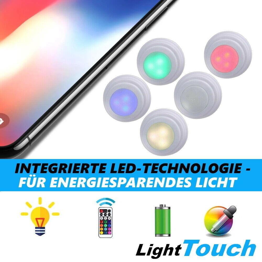 LightTouch RGB Schrankleuchten Color 5 Stück kabellose LED Leuchte Tap Click