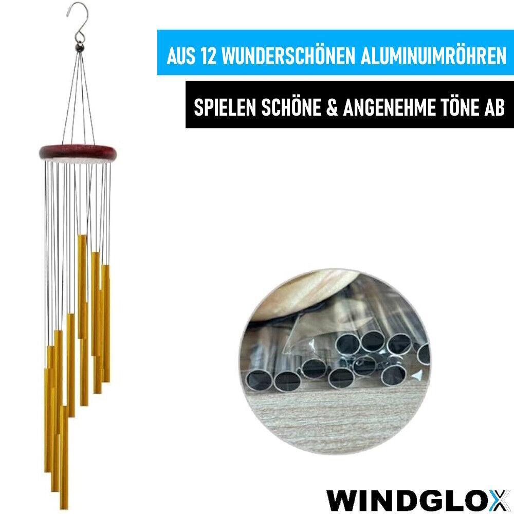WINDGLOX Klangspiel Glockenspiel Windspiel Gartendekoration Klangröhre Windharfe