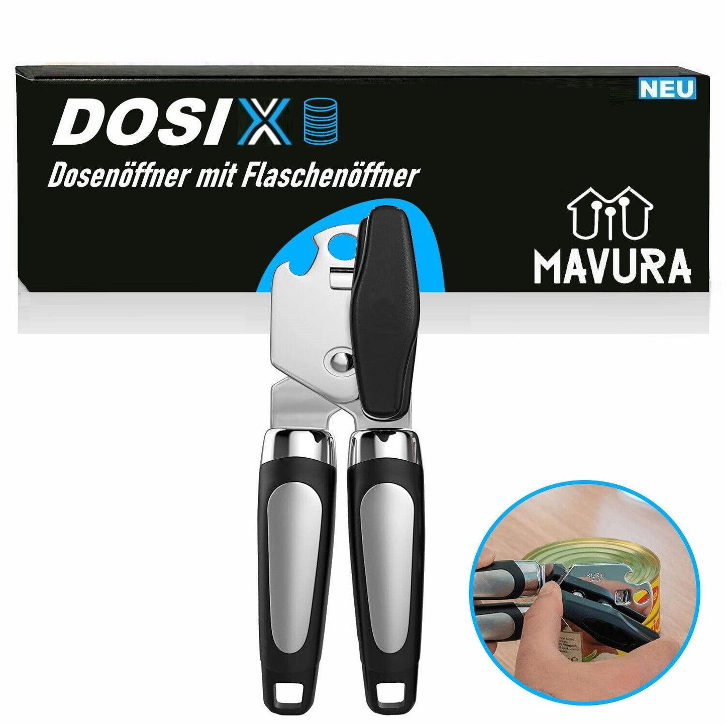 DOSIX Edelstahl Dosenöffner Büchsenöffner Multiöffner Universal Flaschenöffner