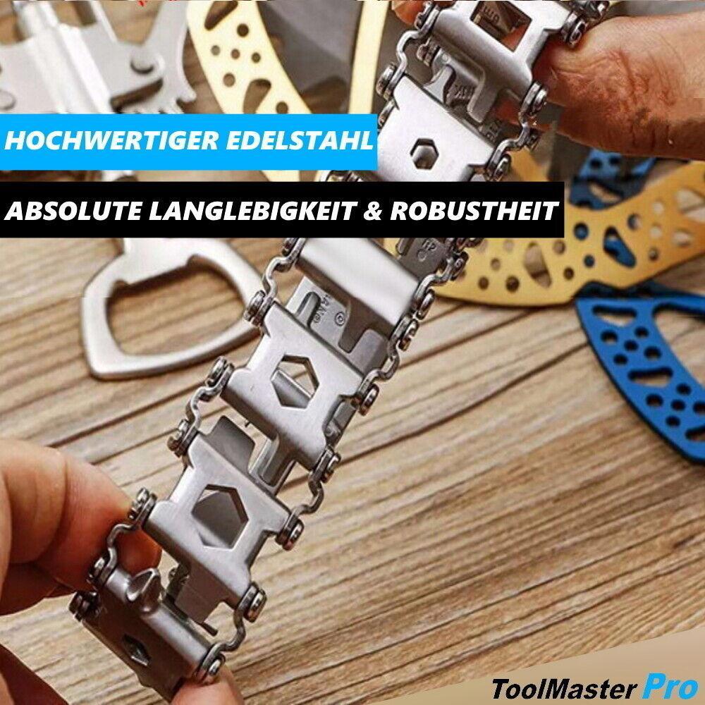 ToolMasterPro Edelstahl Multitool Armband Werkzeug Silber Geschenk Männer 29in1