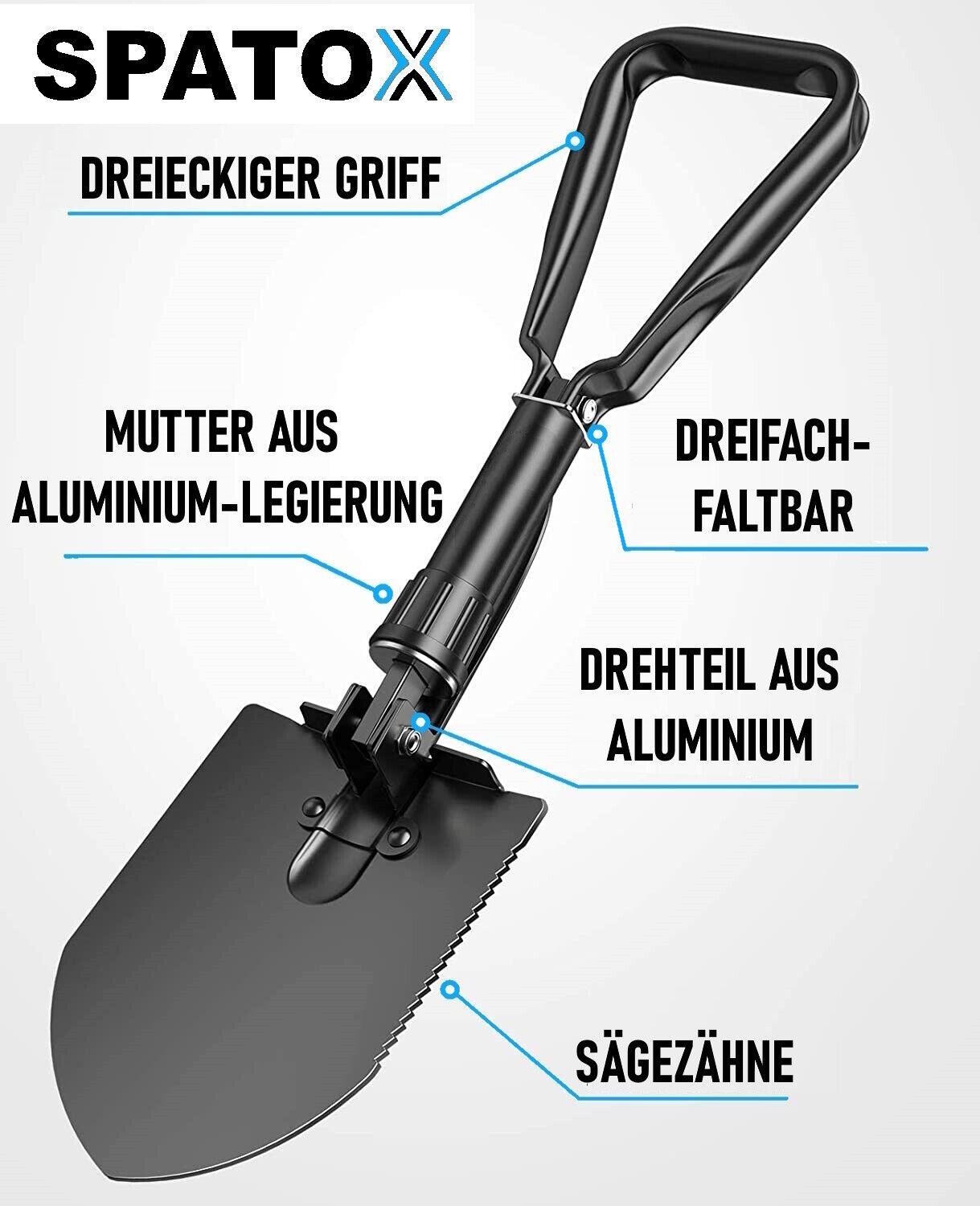 SPATOX Klappspaten Mini Klappschaufel Hacke Camping Schaufel Spaten Säge Outdoor