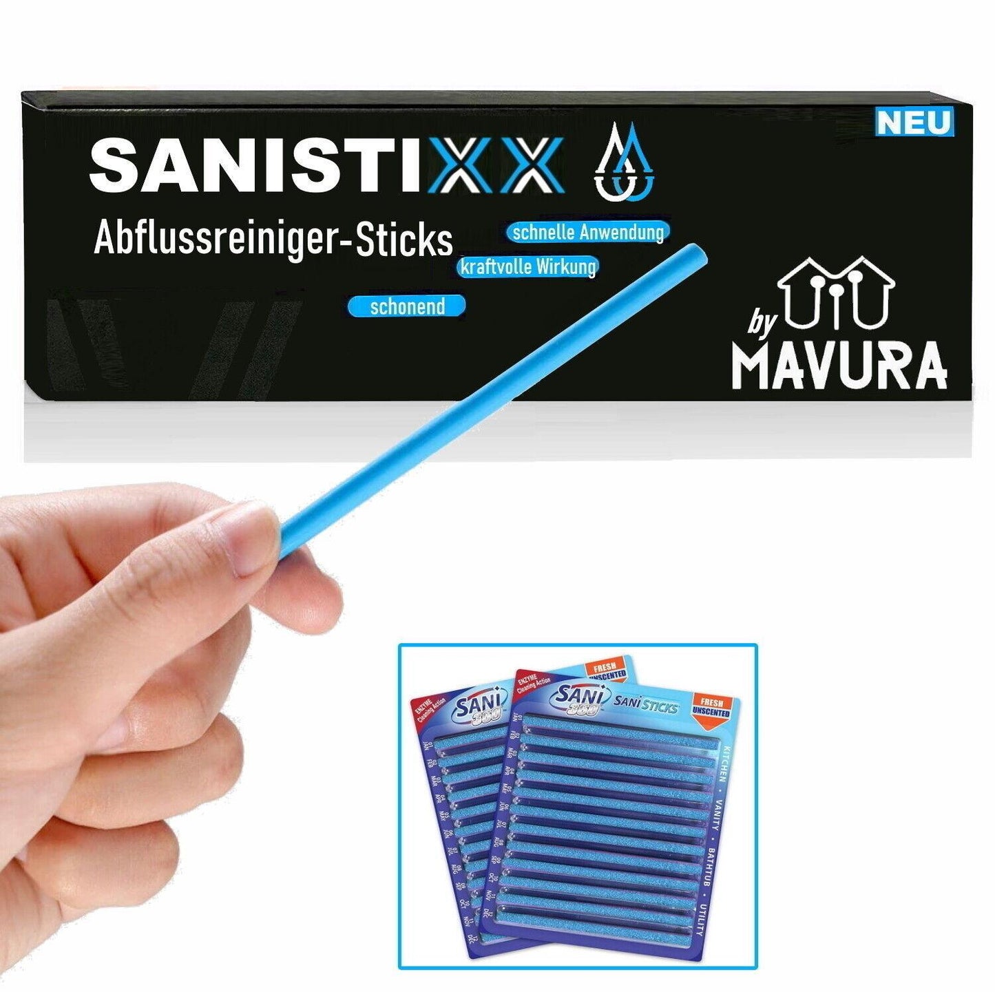 SUPERSTIXX ABFLUSSREINIGER ROHRREINIGER ROHRFREI STICKS - [XXL-SET] - 24STK