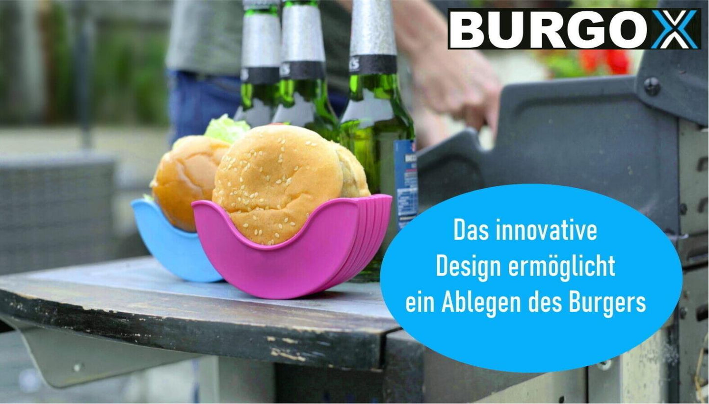 BURGOX Burgerhalter Sandwich Hamburger Bagle Donut Berliner Halter Silikon