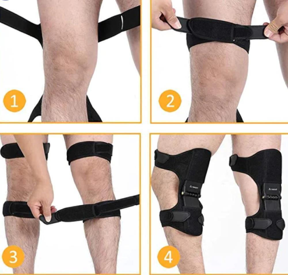 POWER Knie-Booster Kniegelenkstütze Kniestabilisator Kniebandage Feder [2er Set]