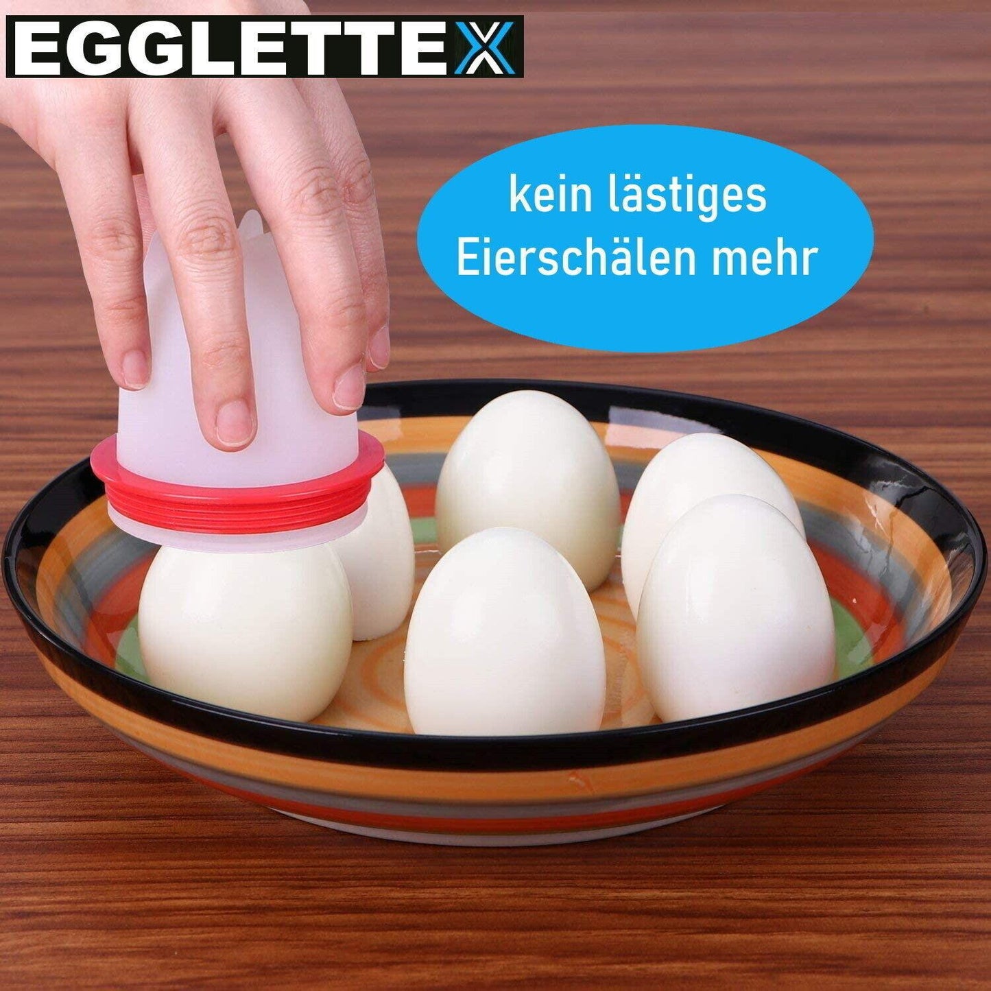 EGGLETTEX Eierkocher ohne Schale Eierbecher Silikon Eierform Egglettes [6er Set]