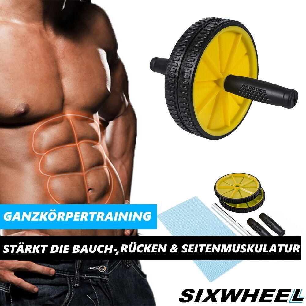 SIXWHEEL Bauchroller Bauchtrainer Bauchmuskeltrainer AB-Roller inkl. Kniematte