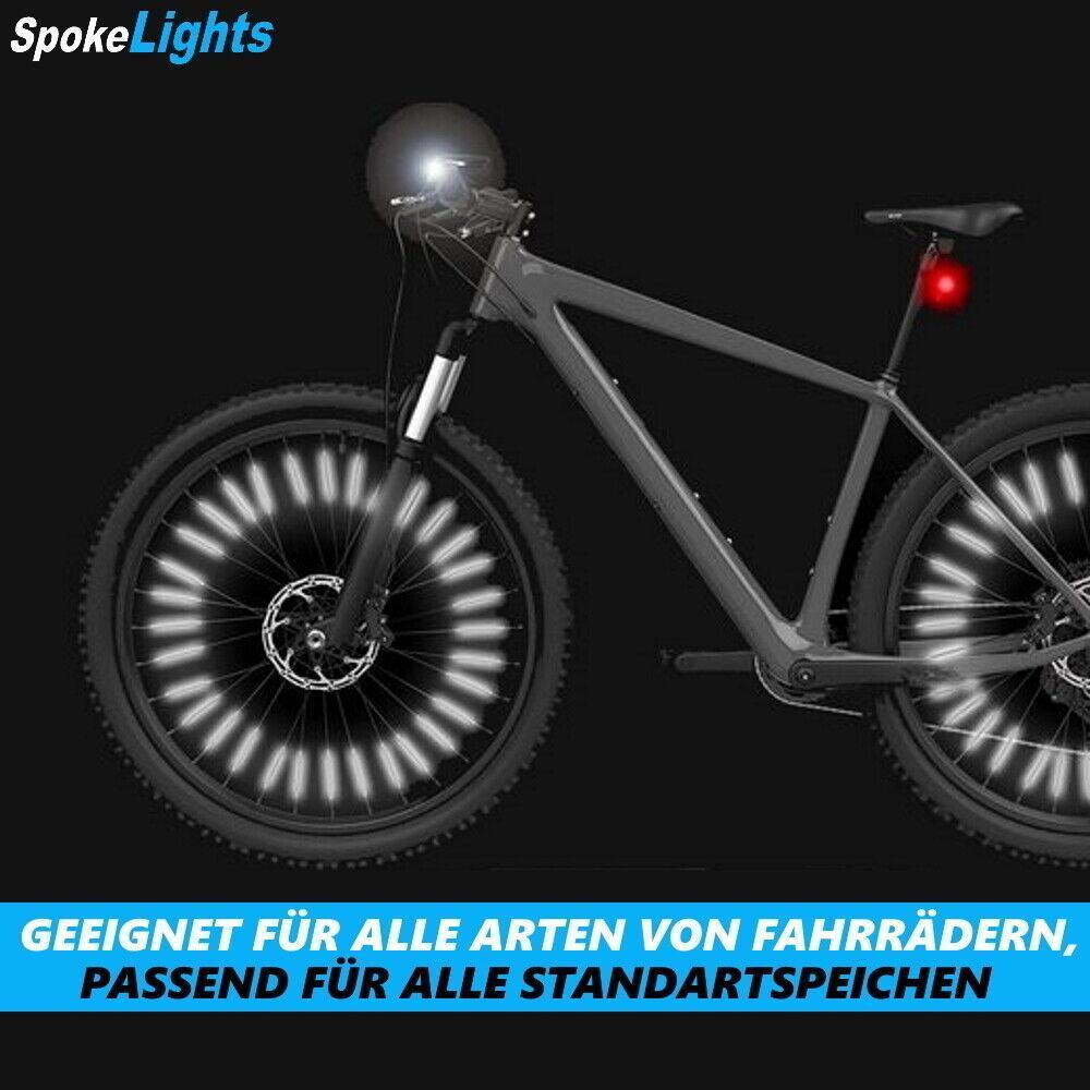 SpokeLights Fahrrad Speichen Reflektoren Strahler Licht Katzenauge Stäbe 36Set