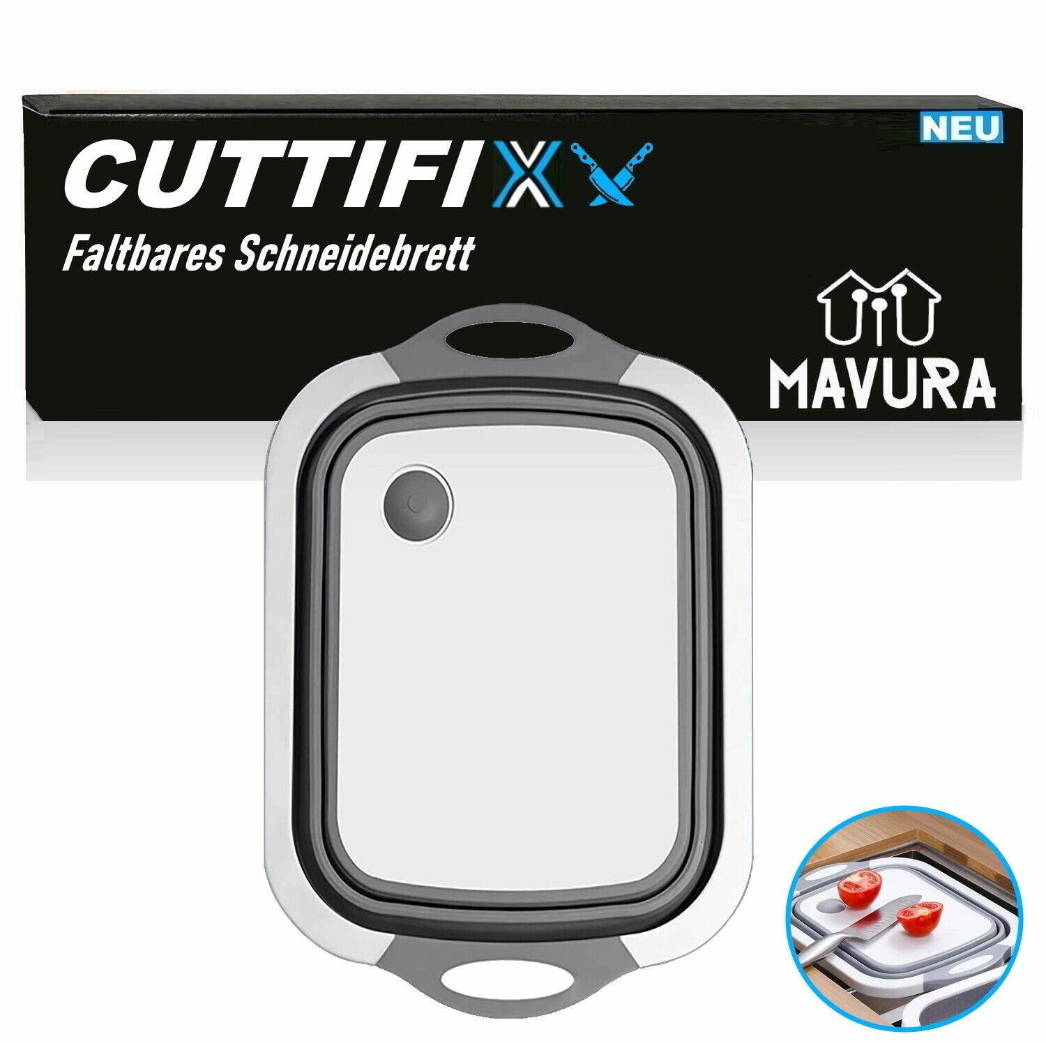 CUTTIFIX Schneidebrett Multifunktionales Faltbares Sieb Gemüse Korb Faltschüssel