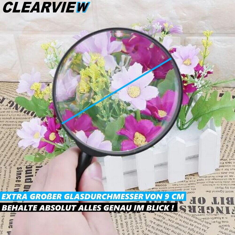 CLEARVIEW Handlupe XXL Lupe Leselupe Vergrößerungsglas Lesehilfe Senioren Kinder