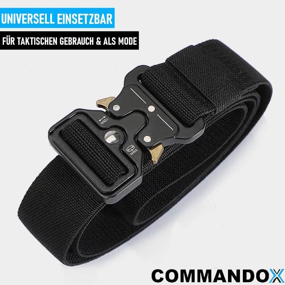 COMMANDOX Taktischer Gürtel Herren Militär Arbeitsgürtel mit Schwerlast Schnalle