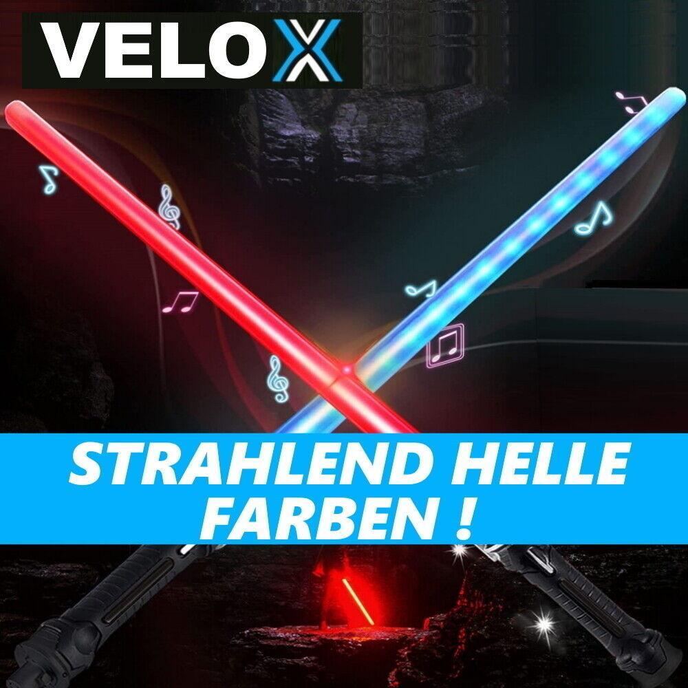 VELOX Lichtschwert Laserschwert Kinder Lightsaber wechselbare Farben Sound 2er