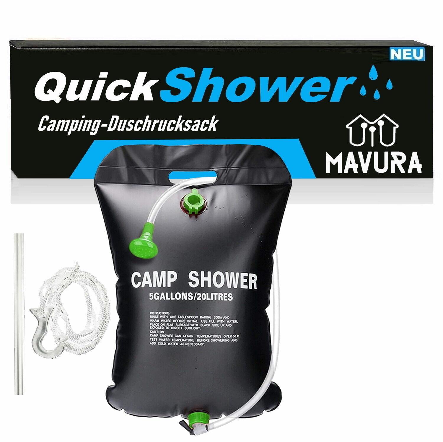 QUICKSHOWER Camping Dusche Solar Garten Reise Festival Outdoor Duschsack 20L