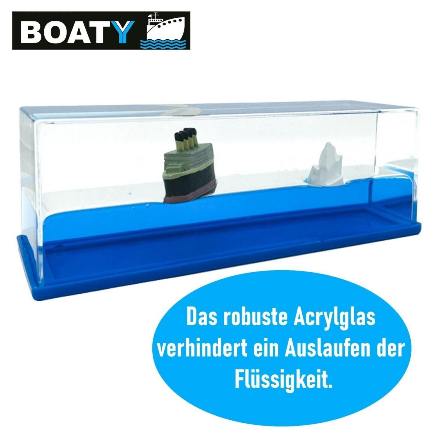 BOATY Unsinkbares Boot Glaskugel Schüttelkugel Deko Boot Geschenk Titanic