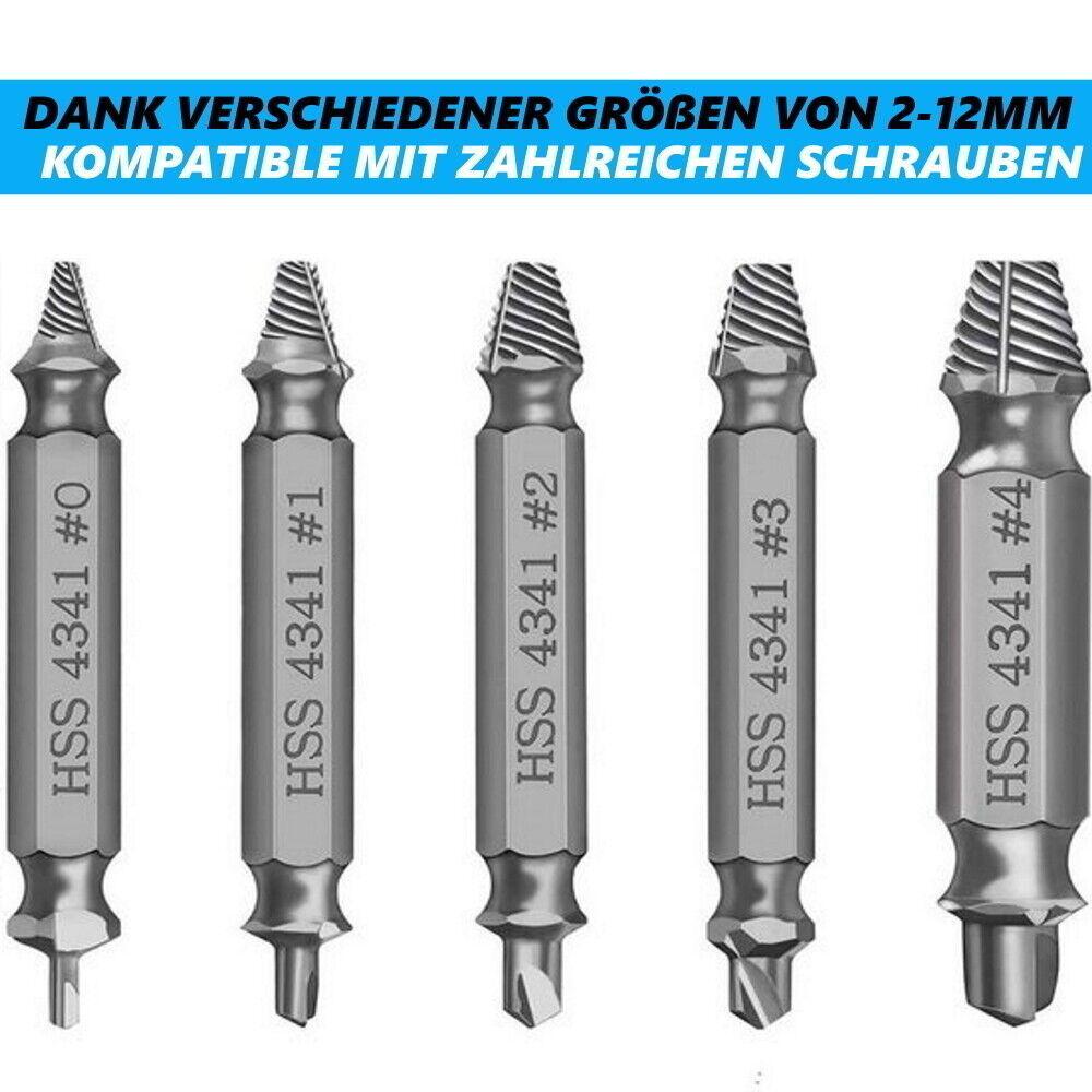 SchraubenHeld Schraubenausdreher Set Beschädigte Schrauben Entferner Satz 5tlg