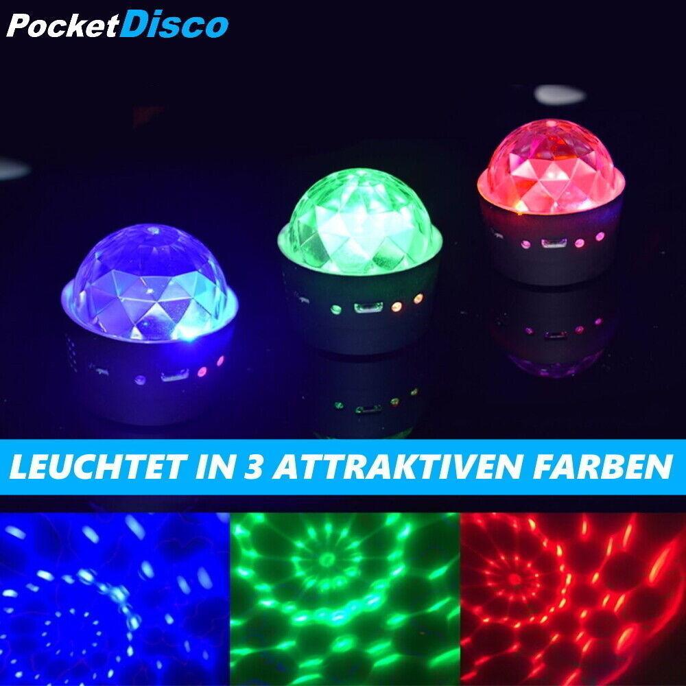 PocketDisco Mini Diskokugel Partylicht LED RGB Lichteffekt Musiksteuerung DJ