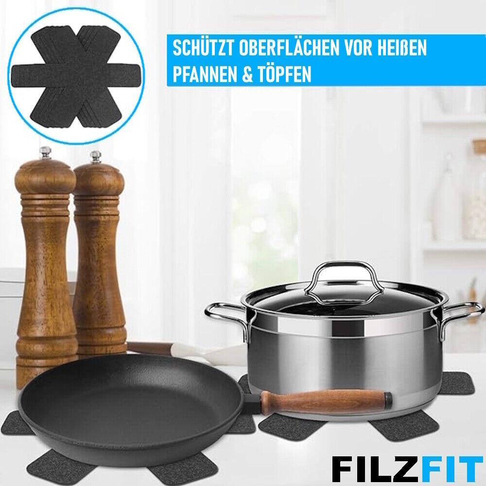 FILZFIT Pfannenschutz Filz Kratzschutz Stapelschutz Topfschoner Topfschutz 5er