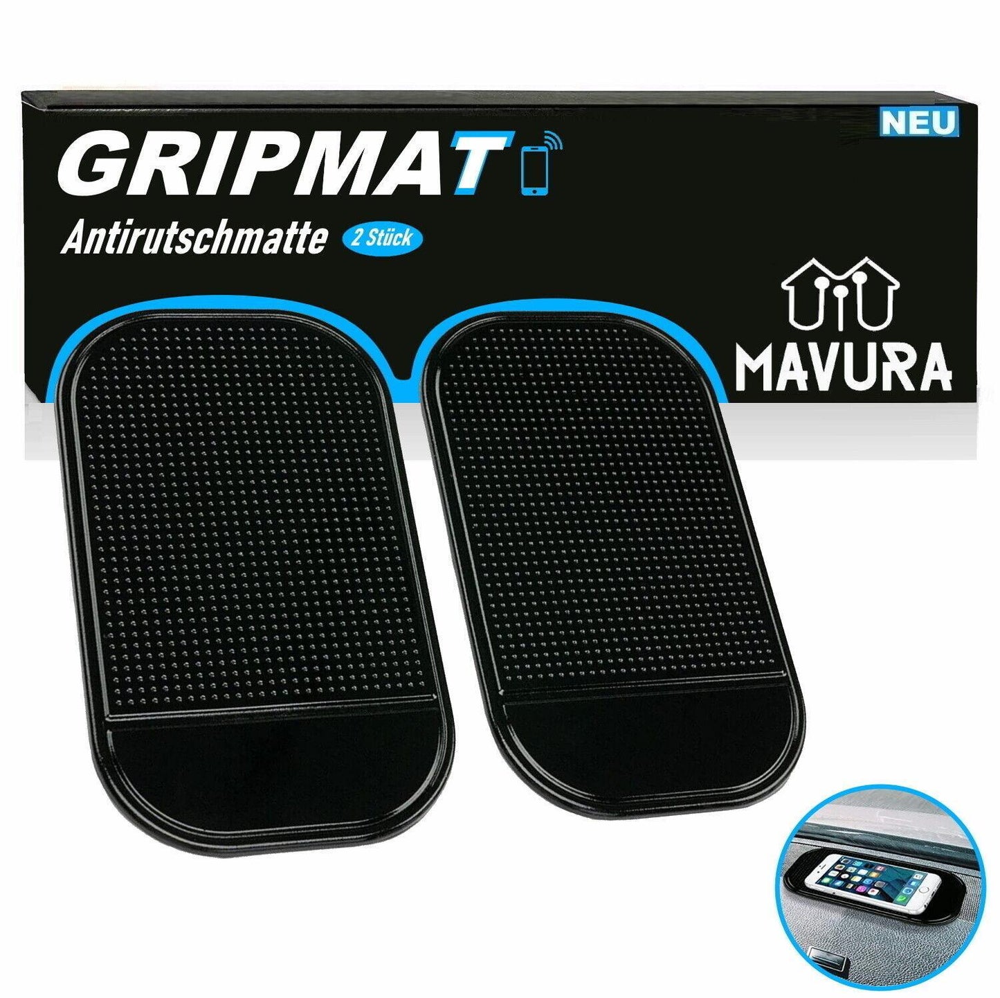 GRIPMAT Halterung Antirutschmatte Auto Anti Rutsch Matte Handy Halter [2Stk]