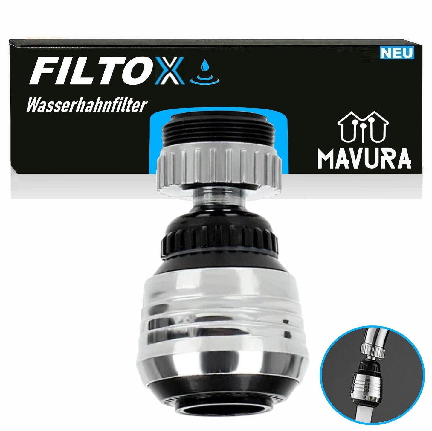 FILTOX Wassersparer Wasserhahnaufsatz Schwenkbrause Mischdüse Perlator