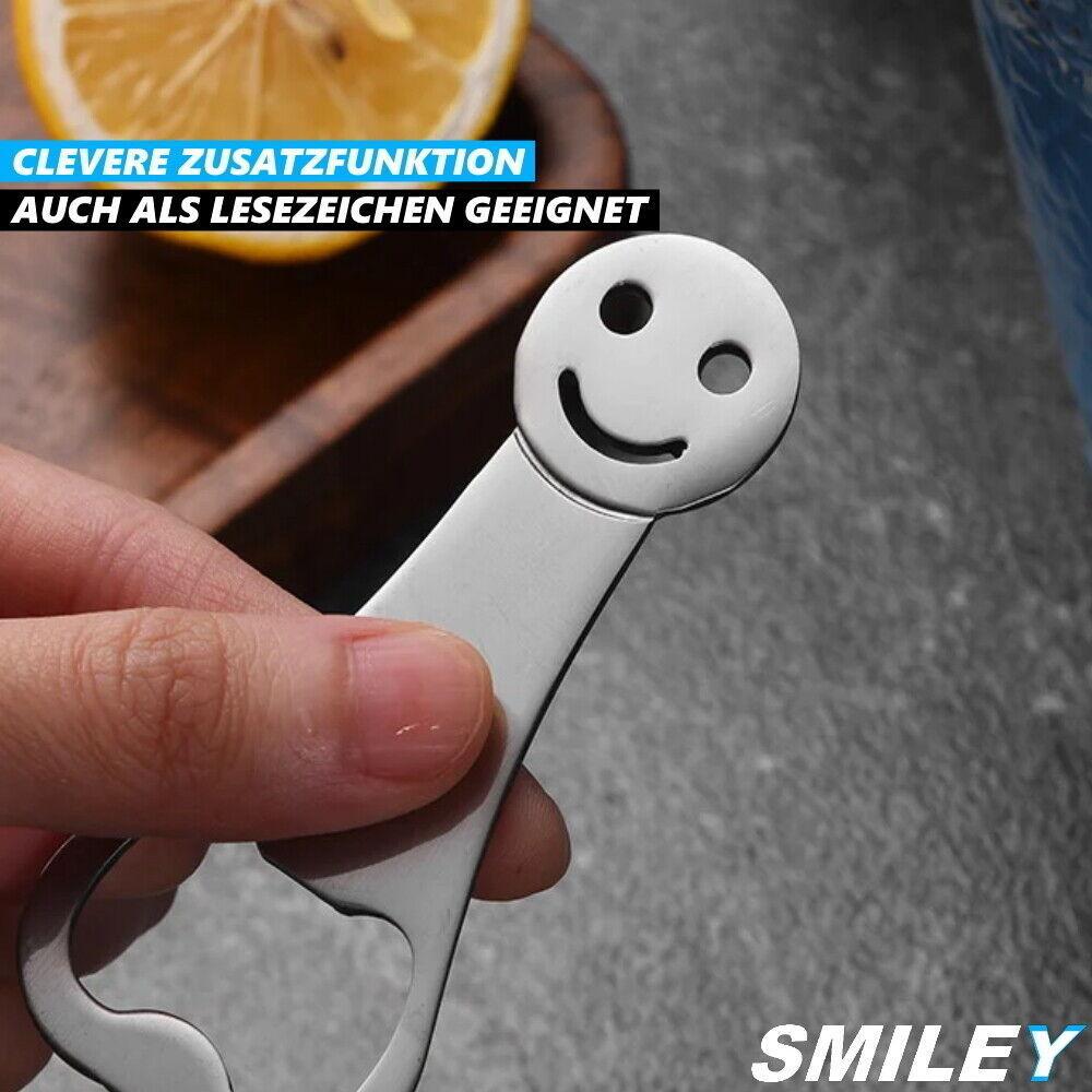 SMILEY Einkaufswagenlöser Einkaufswagenchip abziehbar Flaschenöffner Metall [2x]