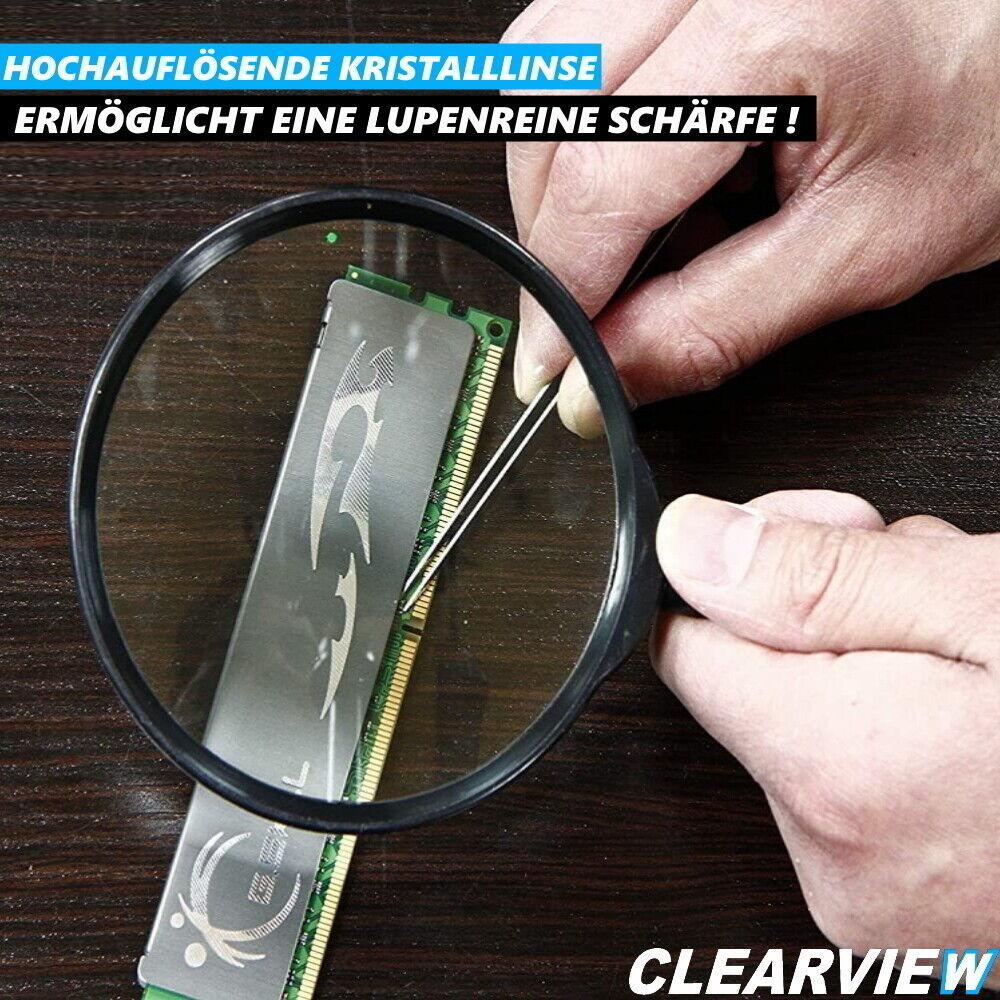CLEARVIEW Handlupe XXL Lupe Leselupe Vergrößerungsglas Lesehilfe Senioren Kinder