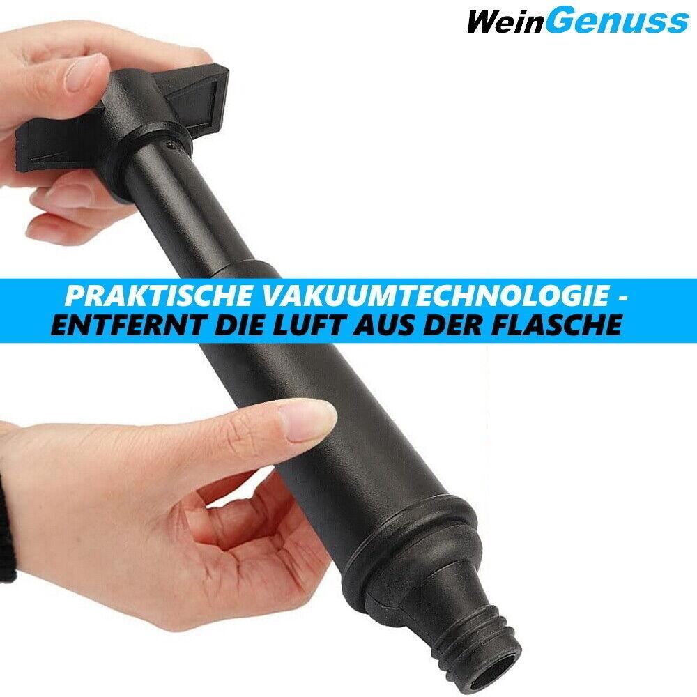 WeinGenuss Weinpumpe Wein Vakuumpumpe Weinstopfen Flaschenverschluss 2 Stopfen