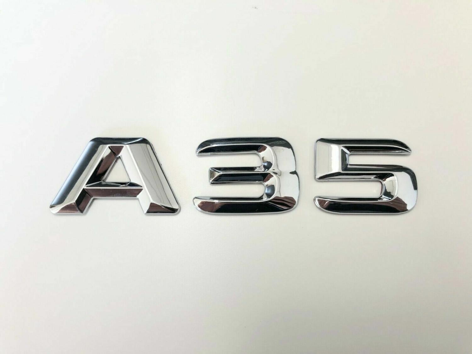 A35 Schriftzug A 35 Emblem Mercedes-Benz Aufkleber Chrom Silber AMG
