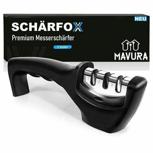 SCHÄRFOX Profi Messerschärfer Messerschleifer 3 Stufen Diamant Klingen Schleifer