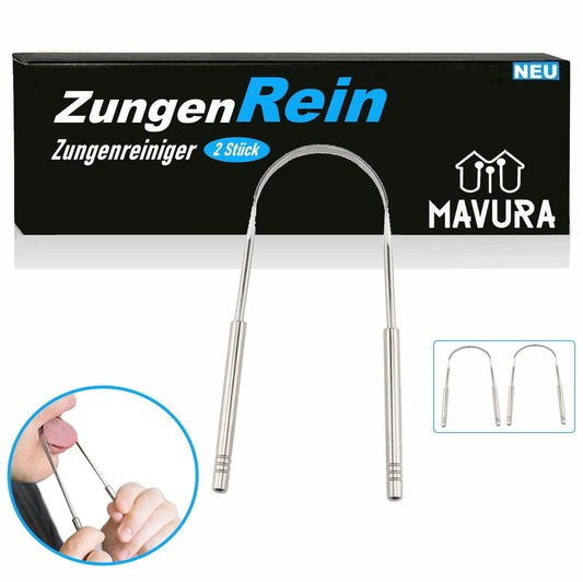 ZungenRein Zungenreiniger Zungenschaber Edelstahl Zungenbürste Ayurveda [2er]