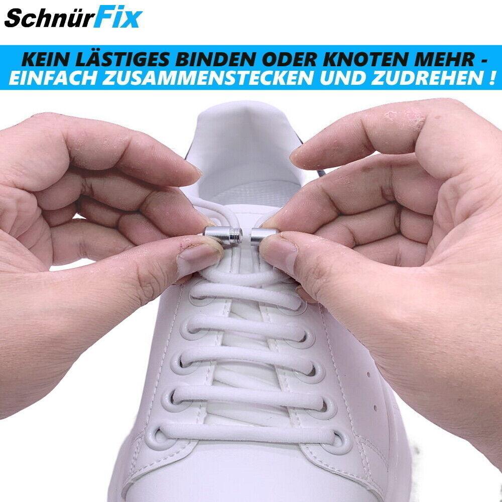 SCHNÜRFIX Schnürsenkel Schnellverschluss ohne Binden Schuhbänder Elastisch flach