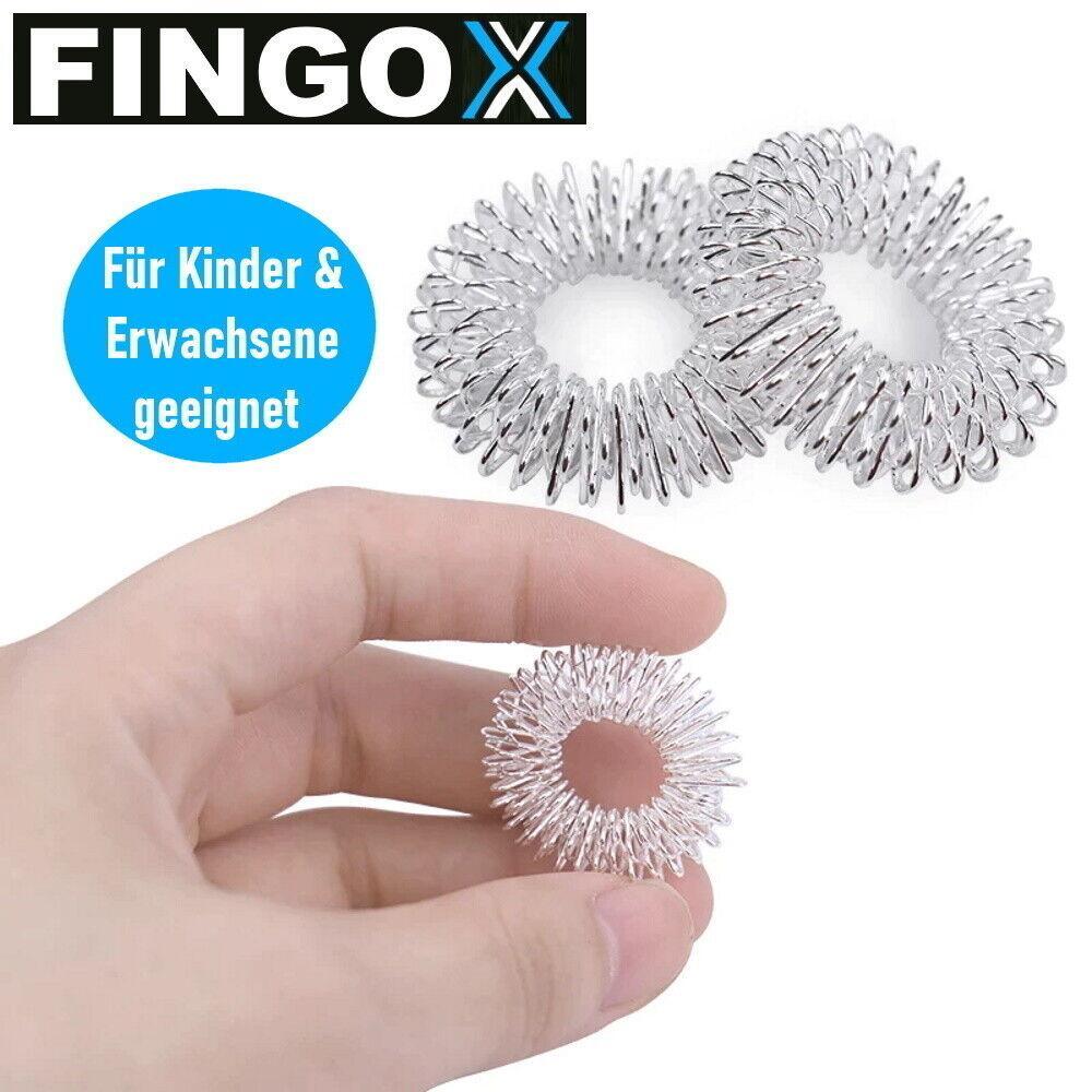 FINGOX Akupressur Ringe Finger Massage Akupunktur Handmassage Durchblutung 6Stk