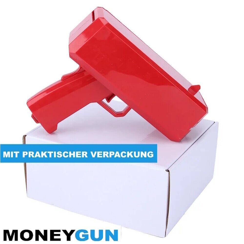 MONEYGUN Spielzeug Geld Pistole Party Revolver Banknoten Cash Gun m. Fake Dollar