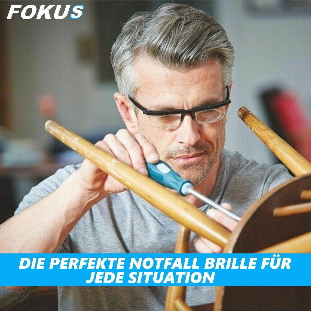 FOKUS individuell einstellbare Brille -6 +3 Dioptrien Lesebrille Ad Lens Glass