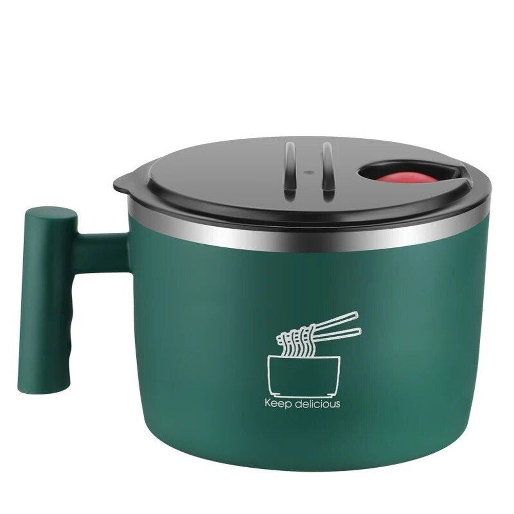 Edelstahl-Schüssel mit Deckel für Instant-Nudeln, tragbar DE.