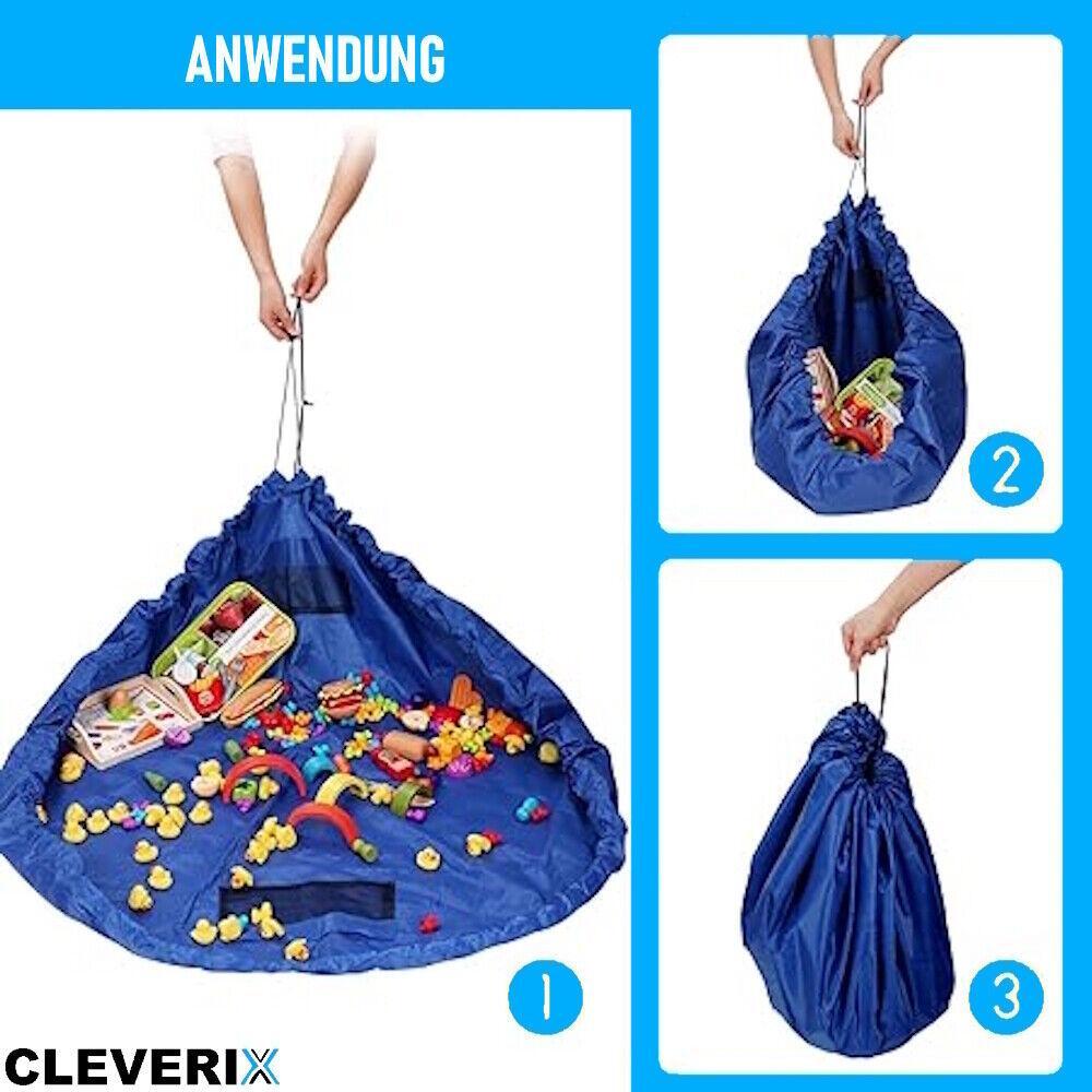 CLEVERIX Spielunterlage Spielmatte Spielsack Spielteppich Aufräumsack faltbar