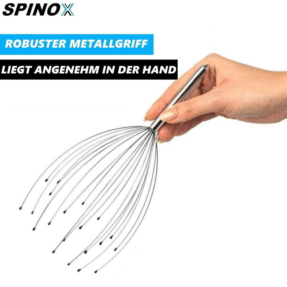 SPINOX Kopfmassagegerät Kopfkrauler Spinne + Gratis Rückenkratzer [DAS ORIGINAL]