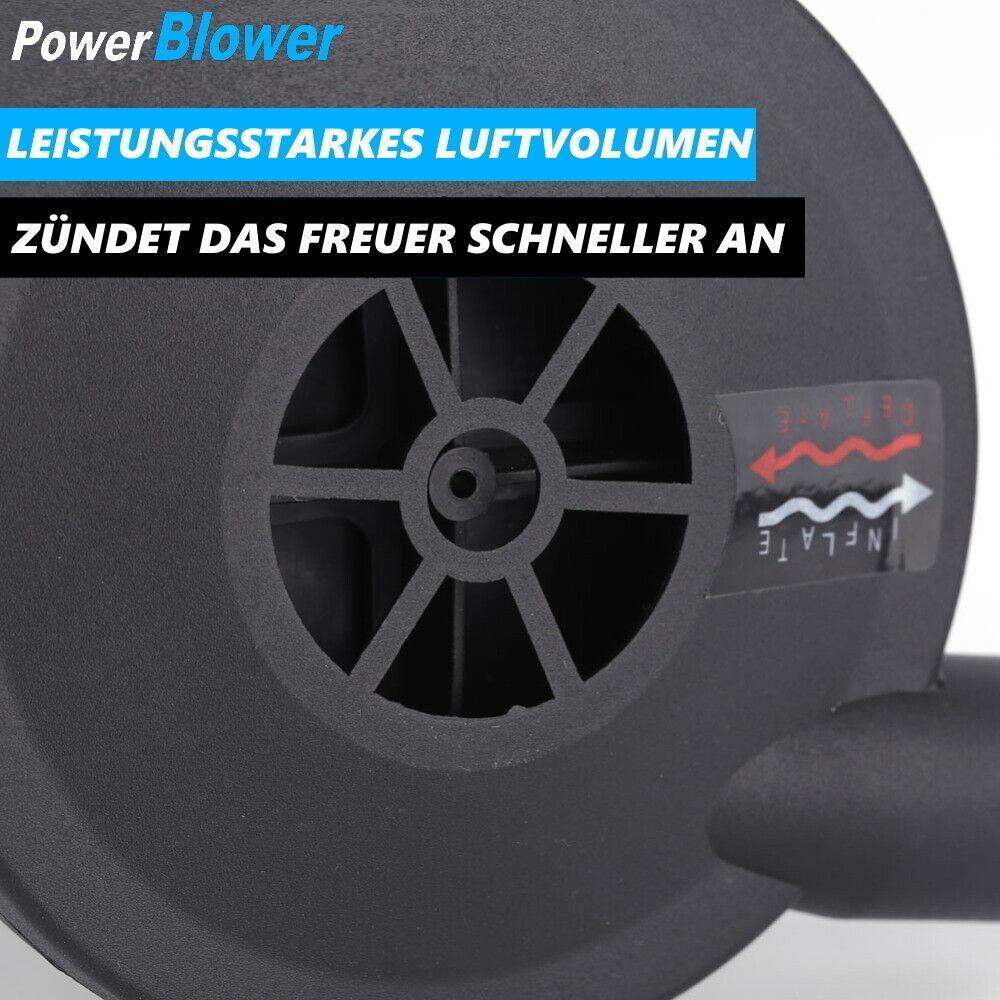 POWERBLOWER Grillgebläse elektrischer Blasebalg Grillfön Grill Kamin Gebläse