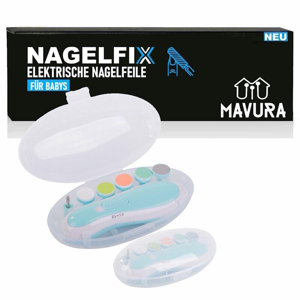 NAGELFIX Elektrische Nagelfeile Baby Nageltrimmer Nagelknipser Nagelschere Set